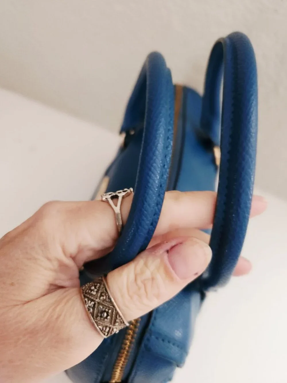 Coach Mini Bennett Blue Leather Crossbody/Satchel Bag Purse